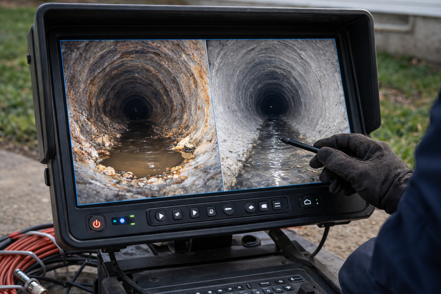 Comparison of sewer pipe condition before and after independent inspection review