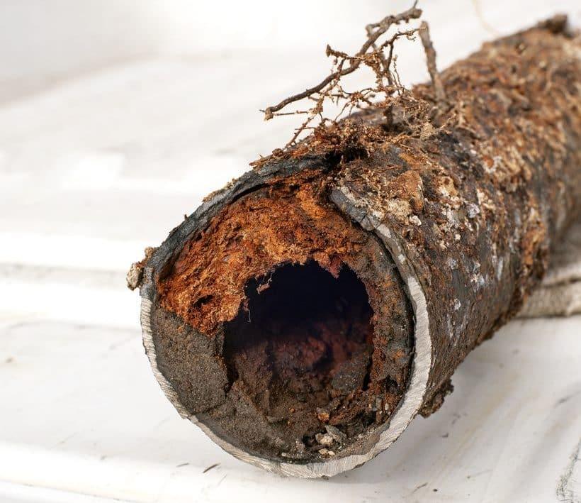 Cast iron sewer line inspection image for Kansas City property owners