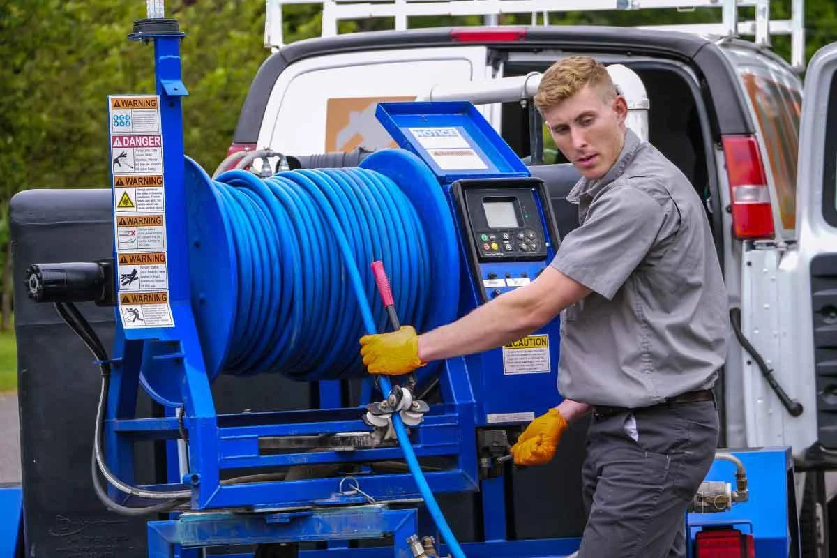 Hydro jetting service used as part of a Kansas City sewer maintenance plan