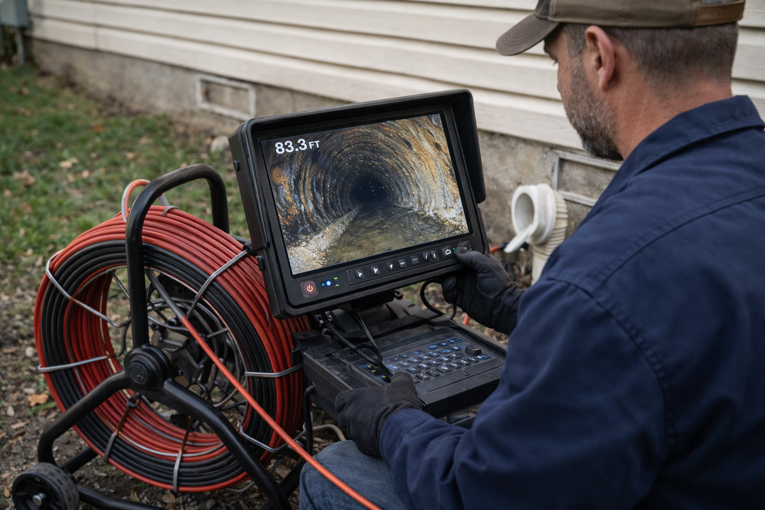 Written sewer inspection report documenting a clog or other line issue in a Kansas City home