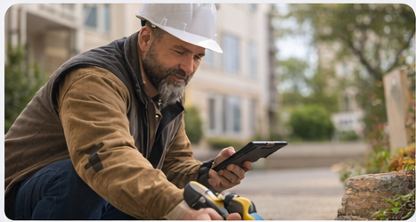 Contractor planning foundation work