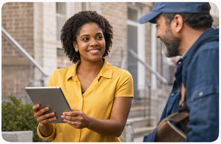 Property manager coordinating maintenance